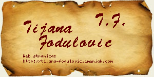 Tijana Fodulović vizit kartica